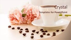  Presentation with pastel coffee - Cool new PPT theme with pastel colors cup of coffee backdrop and a lemonade colored foreground