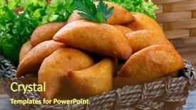  Presentation with pastel - Beautiful slides featuring pastel corn pastel brazilian food backdrop and a tawny brown colored foreground