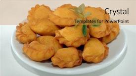  Presentation with pastel - Slides with pastel corn pastel brazilian food background and a gold colored foreground