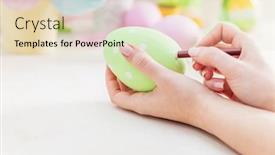  Presentation with artistic - Slide set having pastel-easter-egg-artistic-painting background and a lemonade colored foreground