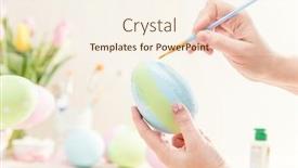  Presentation with pastel - Slide set having pastel-easter-egg-handmade-decoration background and a cream colored foreground