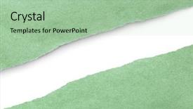  Presentation with green shadow - PPT theme with pastel green paper torn background and a mint green colored foreground