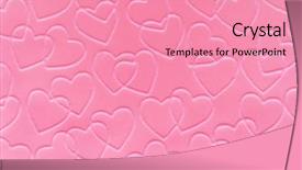 Presentation with pastel pink - Colorful PPT theme enhanced with pastel-pink-linked-hearts-embossed backdrop and a coral colored foreground