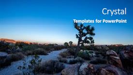  Presentation with joshua tree national park - Slide set consisting of pastel-sunset-in-the-mojave background and a teal colored foreground