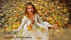  Presentation with long sleeve - Slides having pastel wave - autumn fashion feminity lace dress background and a yellow colored foreground