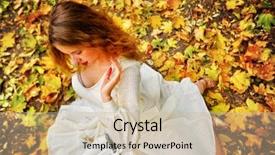  Presentation with fall down - Colorful slide deck enhanced with pastel wave - autumn fashion feminity lace dress backdrop and a soft green colored foreground