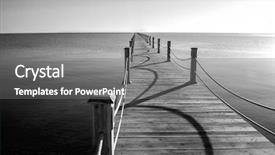  Presentation with marine - Presentation theme featuring pastel wave - marine pier background and a gray colored foreground