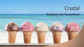  Presentation with ice cream - Audience pleasing PPT theme consisting of pastel wave - set of various kind backdrop and a light blue colored foreground