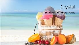  Presentation with ice cream - Theme featuring pastel wave - set of various kind background and a light blue colored foreground