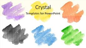  Presentation with brush - Slide set having pastel wave - watercolor hand painted brush strokes background and a blonde colored foreground