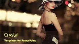  Presentation with hat - Slide set featuring pastel wave - woman in hat over blurred background and a wine colored foreground