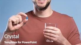  Presentation with water color - Presentation theme having pastillas - handsome young man with pill background and a  colored foreground