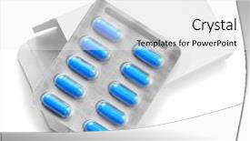  Presentation with mental health care sketch - Audience pleasing slides consisting of pastillas - health care concept blister pack backdrop and a white colored foreground