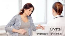  Presentation with medicine pregnant woman - PPT theme having pastillas - pregnancy gynecology medicine health care background and a lemonade colored foreground