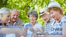  Presentation with playing cards - Audience pleasing slides consisting of summer as a pastime backdrop and a light blue colored foreground