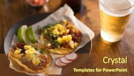  Presentation with tacos - PPT theme enhanced with pastor - authentic street tacos and beer background and a tawny brown colored foreground