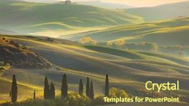  Presentation with tuscany - Presentation theme consisting of pastor - fresh green tuscany landscape background and a tawny brown colored foreground
