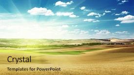  Presentation with tuscany - Presentation design with pastor - hills of barley in tuscany background and a yellow colored foreground