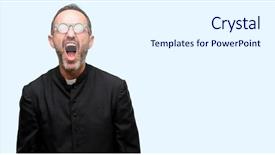  Presentation with religion eucaristia - Amazing slide deck having pastor - priest religion man stressful terrified backdrop and a white colored foreground