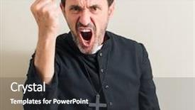  Presentation with religion and politics - Slide deck enhanced with pastor - senior priest religion man annoyed background and a dark gray colored foreground