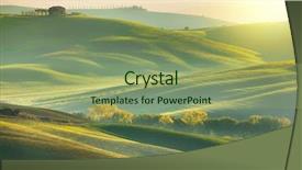  Presentation with green hills - Slide set consisting of pastor - sunny morning tuscany nature landscape background and a seafoam green colored foreground