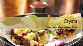  Presentation with pastor - Presentation design consisting of pastor - tasty plate of mexican street background and a yellow colored foreground