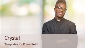  Presentation with african american church - Presentation design consisting of pastor - young african american priest man background and a lemonade colored foreground