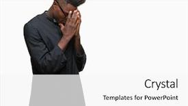  Presentation with crying - Beautiful slides featuring pastor - young african american priest man backdrop and a white colored foreground