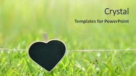  Presentation with heart shaped book page - Slides consisting of pastor anniversary - heart-shaped blackboard on grass close-up background and a  colored foreground