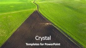  Presentation with tuscany - PPT theme with pastoral green field in tuscany background and a dark gray colored foreground