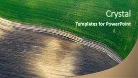  Presentation with tuscany - Slide set having pastoral green field in tuscany background and a forest green colored foreground