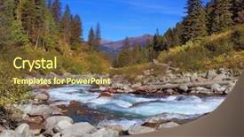  Presentation with mountain stream - Audience pleasing presentation theme consisting of pastoral in the alpine mountain valley in austria cascades of cold water at the source of the famous krimml waterfalls rapid mountain stream of coniferous forests backdrop and a tawny brown colored foreground