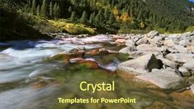  Presentation with mountain stream - Cool new presentation theme with pastoral in the alpine mountain valley in austria rapid mountain stream cascades of cold water at the source of the krimml waterfalls backdrop and a tawny brown colored foreground