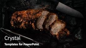  Presentation with honey - Cool new theme with pastrami-pork-grilled-with-spices backdrop and a black colored foreground