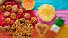  Presentation with pastries - Amazing presentation theme having pastries cajeta tamarindo coconut flag backdrop and a crimson colored foreground
