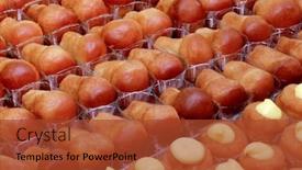  Presentation with pastries - PPT theme with pastries-called-baba-of-uncertain background and a red colored foreground