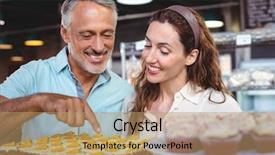  Presentation with cute bakery - Colorful presentation theme enhanced with pastries in the bakery story backdrop and a coral colored foreground