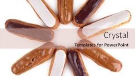  Presentation with pastries - Cool new PPT layouts with pastries backdrop and a coral colored foreground