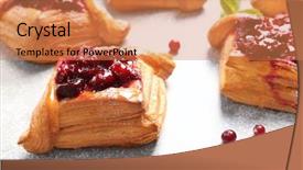  Presentation with cherry - Cool new PPT layouts with pastry - delicious pastries with cherry jam backdrop and a coral colored foreground