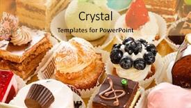  Presentation with uzbekistan architecture different pictures - Beautiful PPT theme featuring pastry - different pastries backdrop and a yellow colored foreground