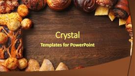  Presentation with pastries - Slide deck with pastry - frame of assorted fresh pastries background and a tawny brown colored foreground