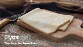  Presentation with dough - Cool new theme with pastry - wooden board with raw flaky backdrop and a violet colored foreground