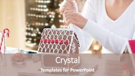  Presentation with gingerbread house - Audience pleasing slides consisting of pastry bag making gingerbread house backdrop and a coral colored foreground