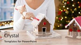  Presentation with christmas holidays - Theme consisting of pastry bag making gingerbread background and a soft green colored foreground