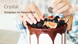  Presentation with pastry chef - Audience pleasing presentation theme consisting of pastry-chef-decorates-the-cake backdrop and a lemonade colored foreground