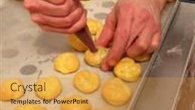  Presentation with pastry chef - Slide deck consisting of pastry-chef-preparing-and-making background and a gold colored foreground