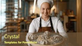  Presentation with pastry chef - PPT layouts featuring pastry-chef-presenting-freshly-baked background and a tawny brown colored foreground