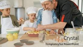  Presentation with class - Amazing slide set having pastry class with kids little backdrop and a mint green colored foreground