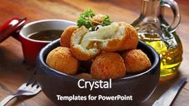  Presentation with junk food - Theme consisting of pastry food background and a tawny brown colored foreground