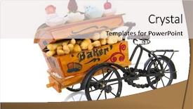  Presentation with vintage car - Presentation featuring pastry shop - old vintage bakery car background and a sky blue colored foreground